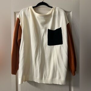 Oversized ColorBlock Sweater with Pocket SHEIN